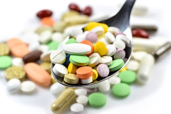 Pila de píldoras y cápsulas — Foto de Stock