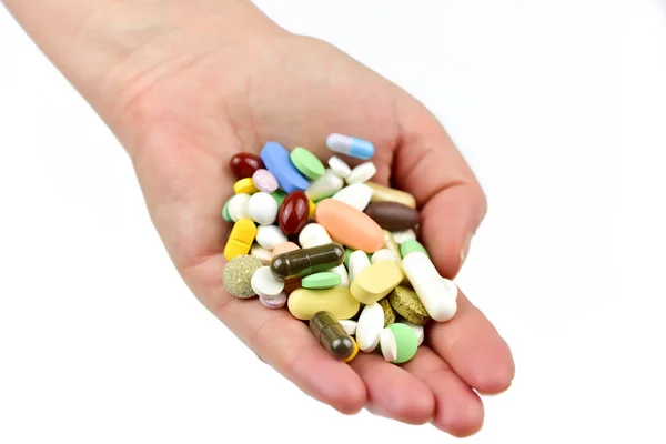 Mucchio di pillole e capsule — Foto Stock