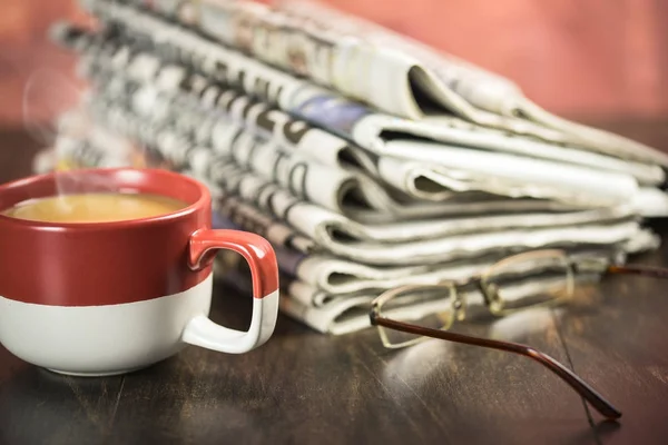 stock image Newspaper with a cup of coffee
