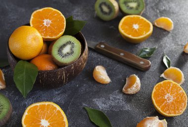 mandalina ve kivi meyve, taze meyve, narenciye