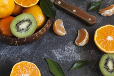 mandalina ve kivi meyve, taze meyve, narenciye