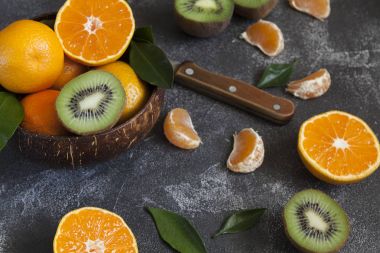 mandalina ve kivi meyve, taze meyve, narenciye