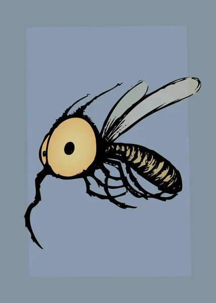Personagem de mosquito de aparência engraçada — Vetor de Stock