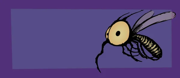 Komik görünümlü sivrisinek karakter — Stok Vektör