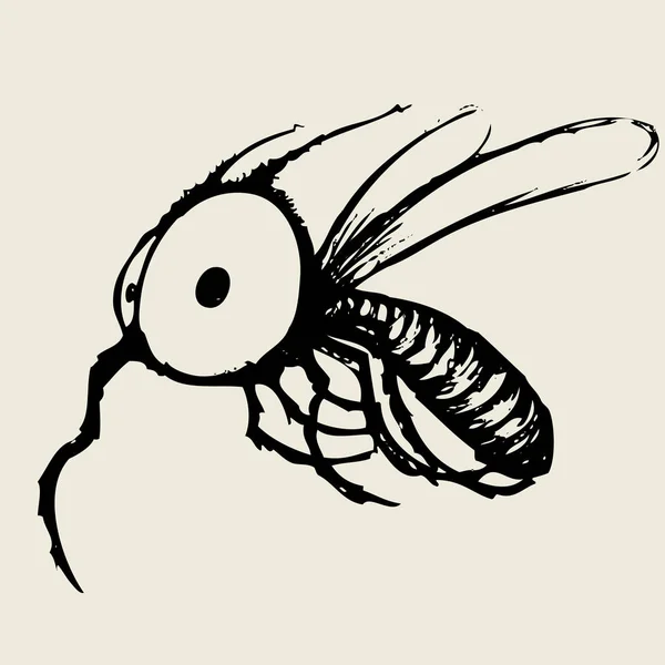 Grappig uitziende mug karakter — Stockvector
