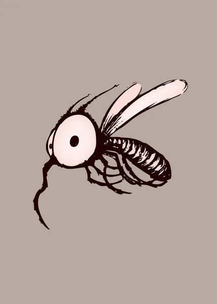 Vicces látszó szúnyog karakter — Stock Vector