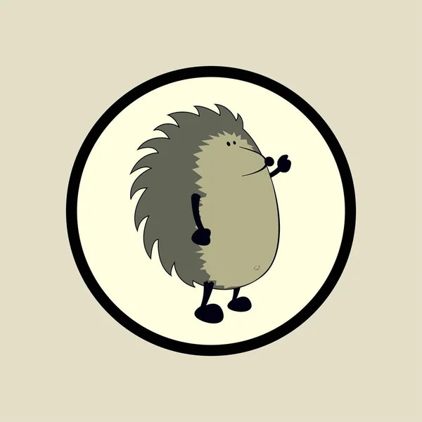 かわいいハリネズミのロゴ — ストックベクタ