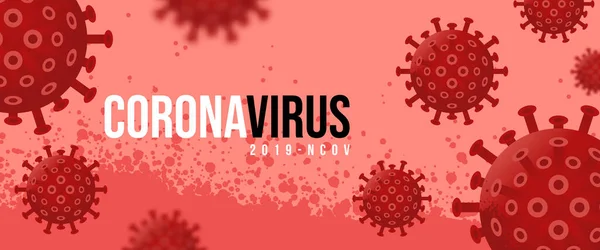 Virus di pericolo Covid-19. Concetto astratto polmonite epidemica pericolosa. Coronavirus di sfondo per banner, poster, copertina. Virus del rischio biologico della quarantena mondiale. Illustrazione vettoriale — Vettoriale Stock