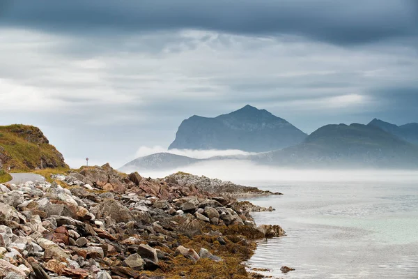 Norway coast. Ocean beach. Vacation in Norway