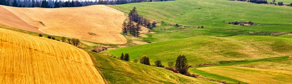 Весенние горные поля и луговые ландшафты . — стоковое фото