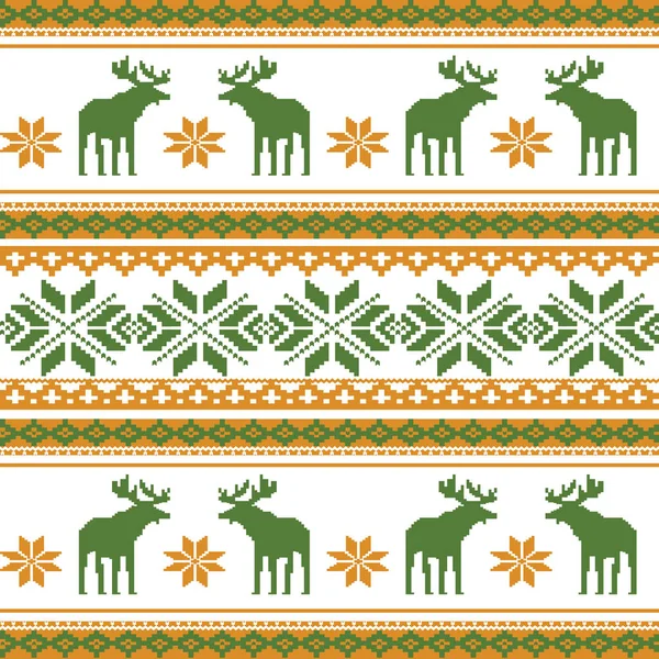 北欧スタイルの鹿とシームレスなパターン。Eps 8 — ストックベクタ