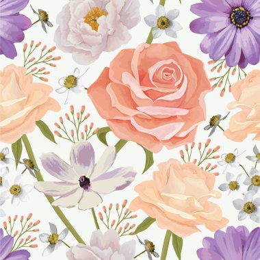 Elegance kesintisiz renk çiçek deseni Güllü. EPS 10