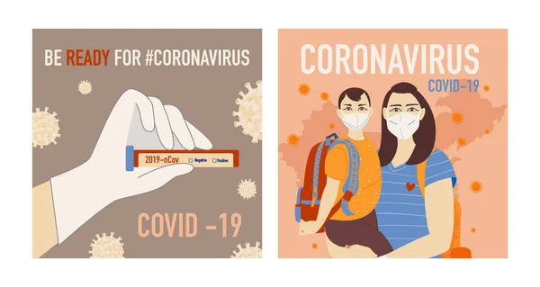 Концепція Спалаху Coronavirus Covid Коронавірус Світі Новела Коронавірус 2019 Ncov — стоковий вектор