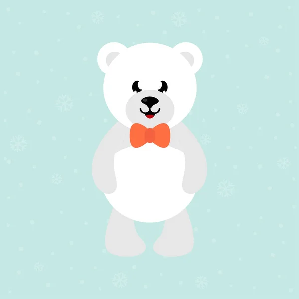 Dibujos animados oso blanco con corbata — Archivo Imágenes Vectoriales