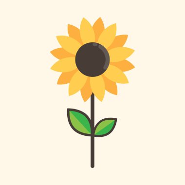 çizgi film sevimli ayçiçeği