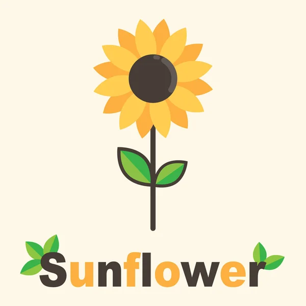 Ayçiçeği çizgi film etiketi