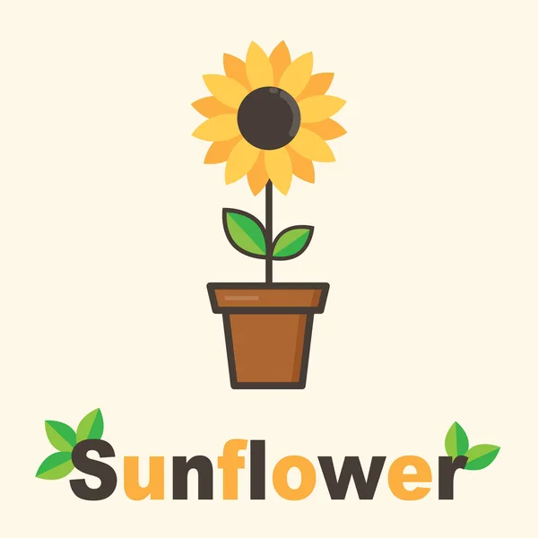 Karikatur Sonnenblume mit Text — Stockvektor