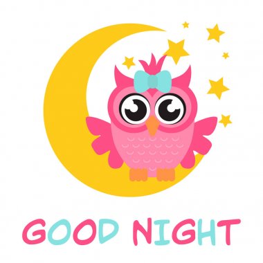 çizgi film baykuş kız metin ile aya