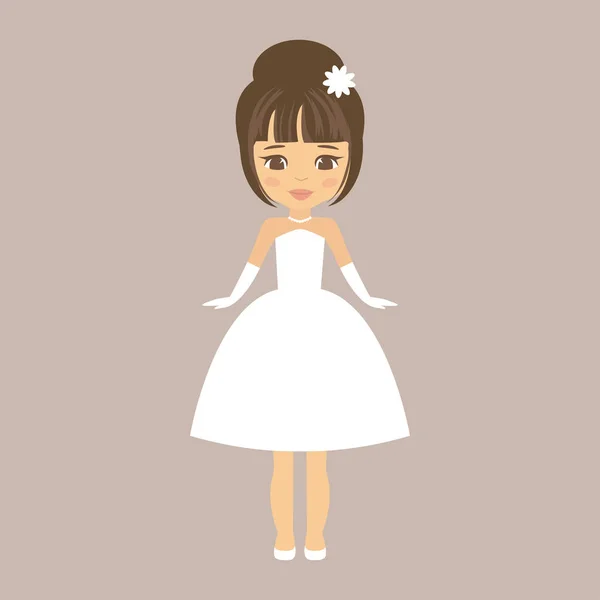 Cartoon meisje in een korte jurk — Stockvector