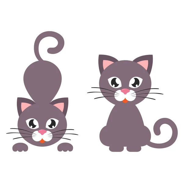 Conjunto de gatos desenhos animados —  Vetores de Stock