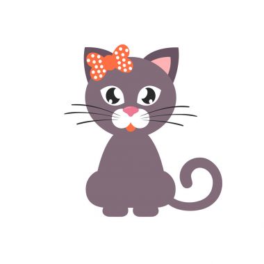 Karikatür kedi yay ile