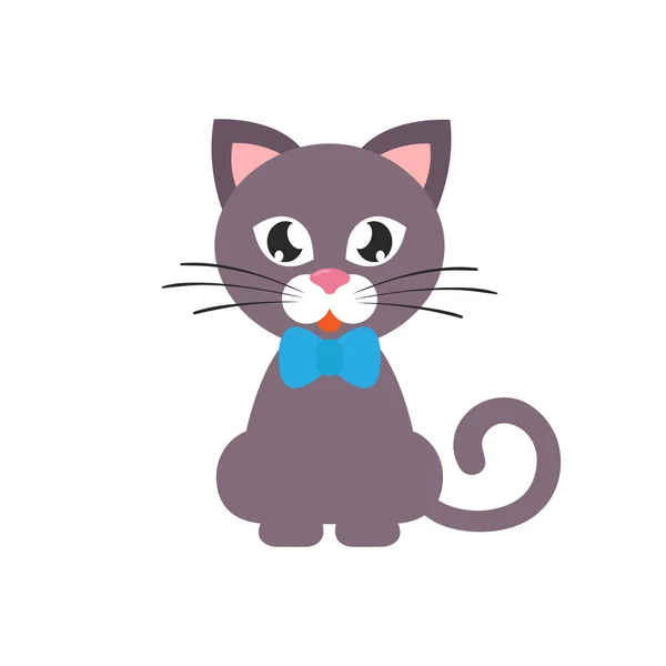 Kreslená kočka s kravatou — Stockový vektor