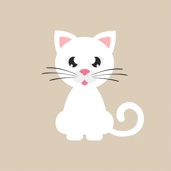 Cartoon witte kat — Stockvector