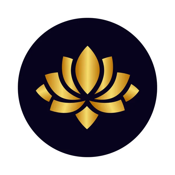 Cartoon Lotusblume Gold Symbol — Stockvektor