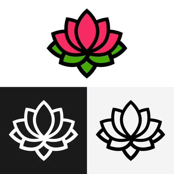 Dessin animé fleur de lotus blanc avec texte — Image vectorielle