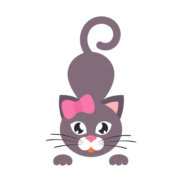 Lindo gato chica vector — Vector de stock