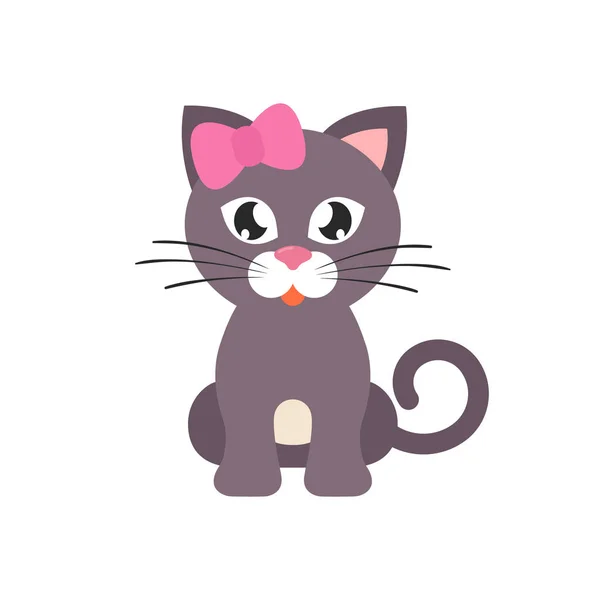 Fille chat mignon — Image vectorielle