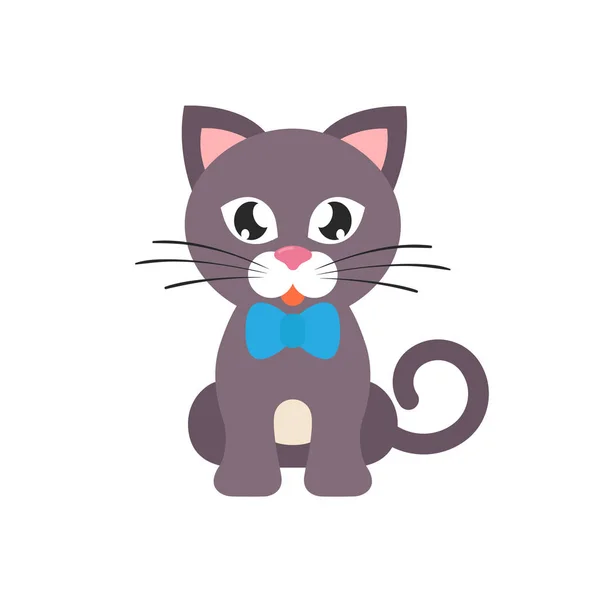 Roztomilý kočka s kravatou — Stockový vektor