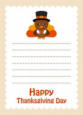 çizgi film mektup Şükran günü şapka ile şirin Türkiye ile