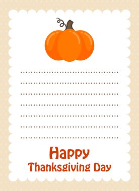 çizgi film mektup Şükran günü tatlı kabak vektör ile