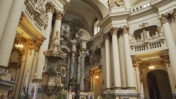 Домініканський собор архітектури інтер'єру — стокове відео