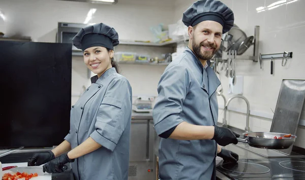 Professional kitchen cooking process