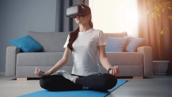 Girl using AR while meditating