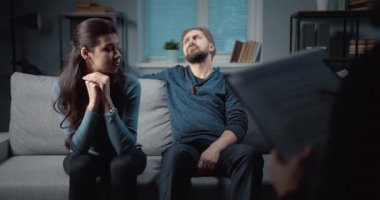 Psychologist helping family to solve emotional problems
