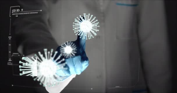 Warnhologramm für Coronavirus — Stockvideo