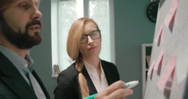 Panonun yanında duran konsantre iş ortakları