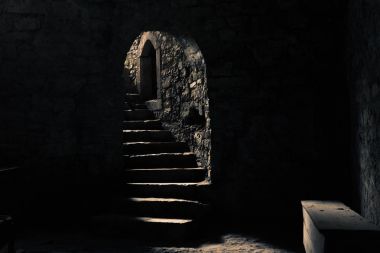 Castle dungeon with a beam of light clipart