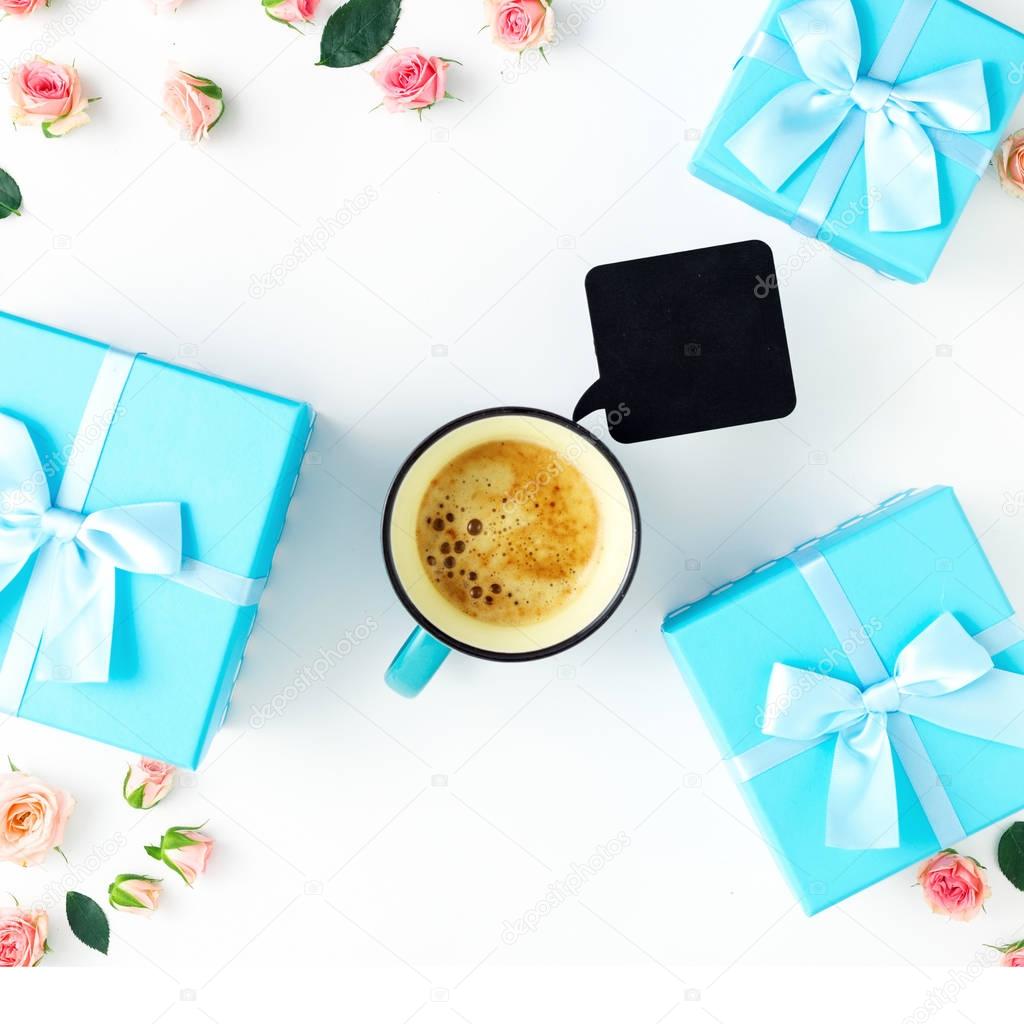 Blue gift boxes 
