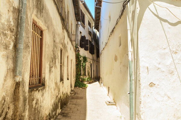 Narrow street in the a Stone Town, Tanzania, Zanzibar