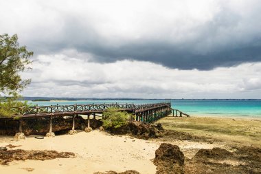Okyanus güzel manzaraya ada hapiste, Zanzibar, Tanzanya
