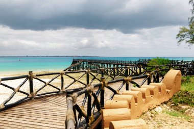 Okyanus güzel manzaraya ada hapiste, Zanzibar, Tanzanya