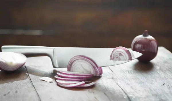 Chopped fresh red onion — Stock Photo, Image