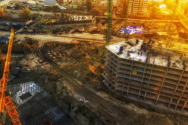 View Aerial Urban Construction Site — Stock Photo, Image