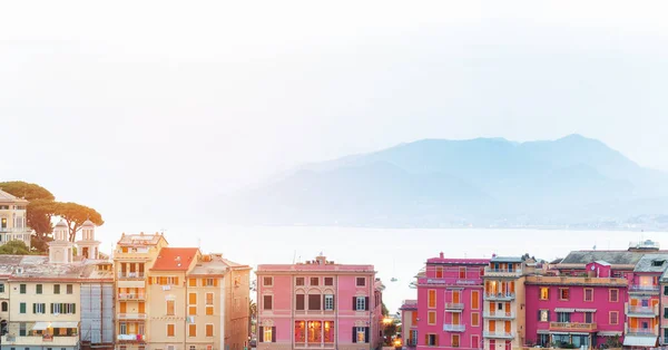 Bellissimo Paesaggio All Alba Del Silenzio Baia Del Silenzio Sestri — Foto Stock