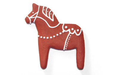 gingerbread Noel ağacı Dalarna İsveç'te attan geleneksel şeklinde