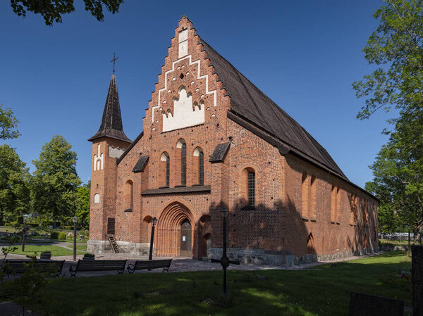 External view of St. Mary's Chuch (Mariakyrkan) in Sigtuna, Sweden ( in the summer 2019)